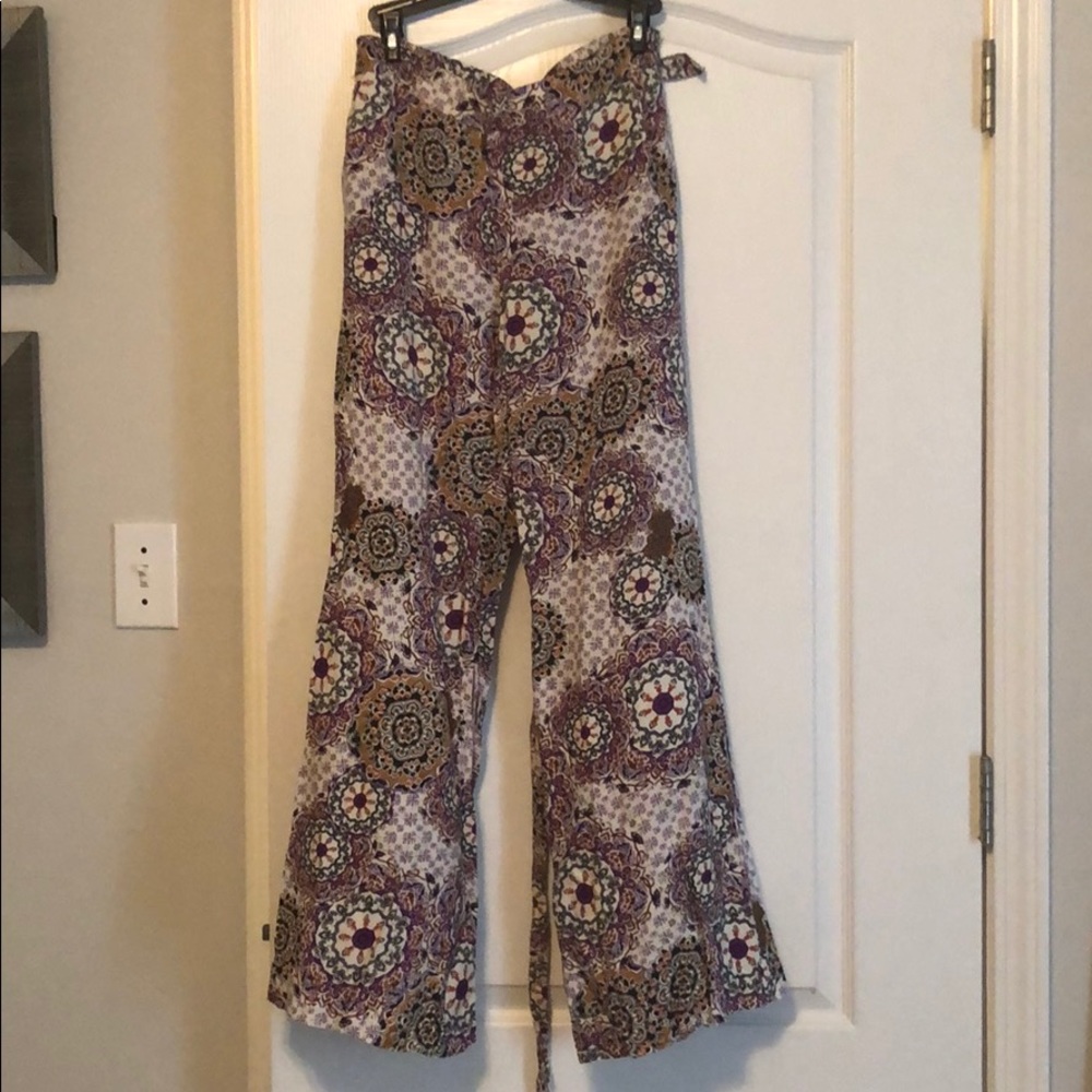 Patterned Flare Pants